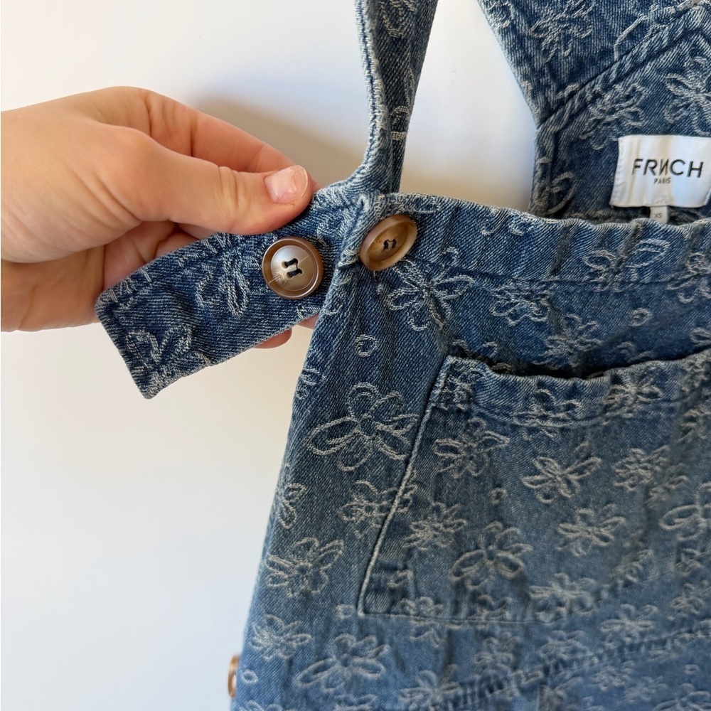 FRNCH Blue Floral Denim Overalls - Picture 7 of 10